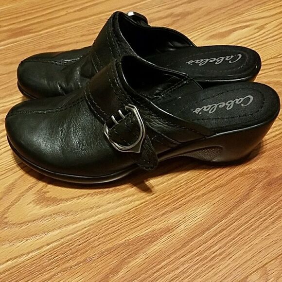 Cabela's black leather clogs mules Sz. 8 - Picture 3 of 6